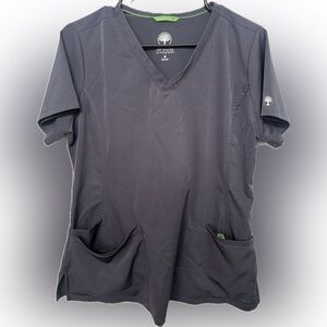 Healing Hands Pewter Grey V-Neck Scrub Top